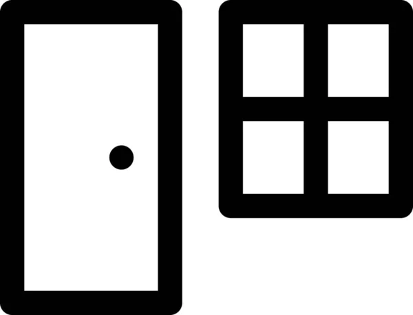 Ikona Dveřního Vstupního Domu Stylu Osnovy — Stockový vektor