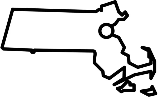 アメリカボストン連邦アイコンのアウトラインスタイル — ストックベクタ