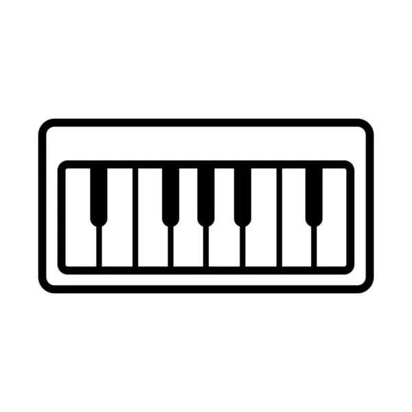 アウトラインスタイルのクラシックキーボードのメロディーアイコン — ストックベクタ