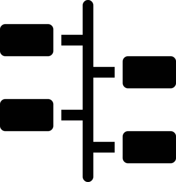 Иконка Процесса Flowchart Твердом Стиле — стоковый вектор