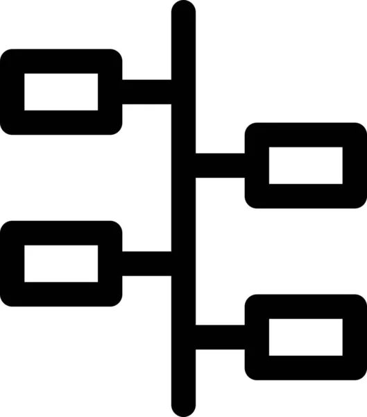 Icône Feuille Route Processus Organigramme — Image vectorielle