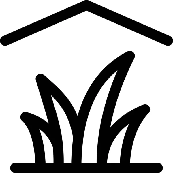 Eigenheimpflanze Dach Ikone — Stockvektor