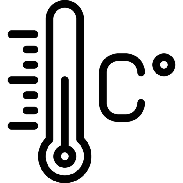 Celsjusza Prognoza Temperatury Ikona Stylu Zarys — Wektor stockowy