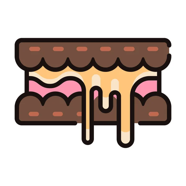 Galleta Galleta Icono Postre Estilo Contorno Lleno — Vector de stock