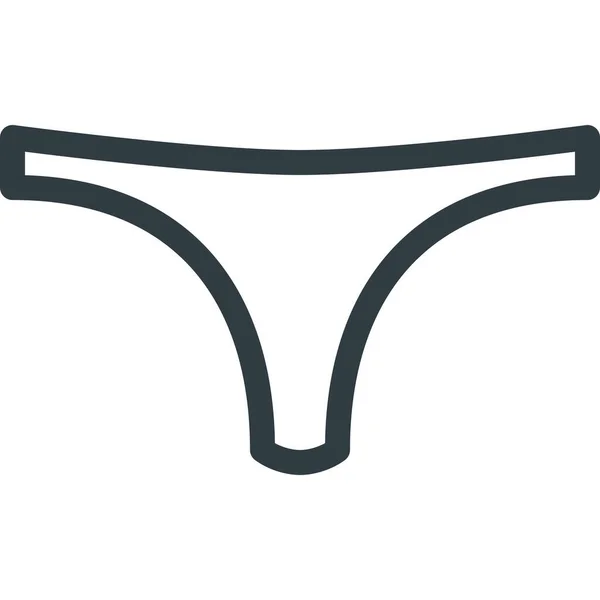 Bikini Tuch Tanga Symbol Outline Stil — Stockvektor