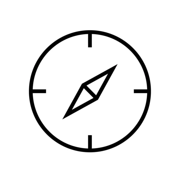 Luftfahrtkompass Richtungssymbol Outline Stil — Stockvektor