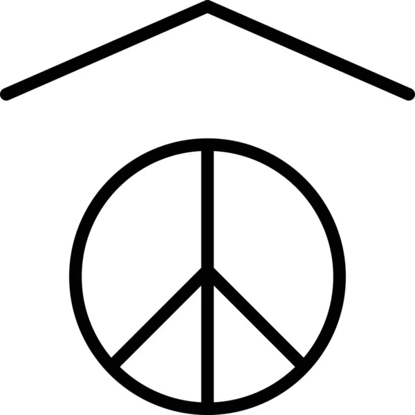 Hippie Huis Liefde Pictogram — Stockvector