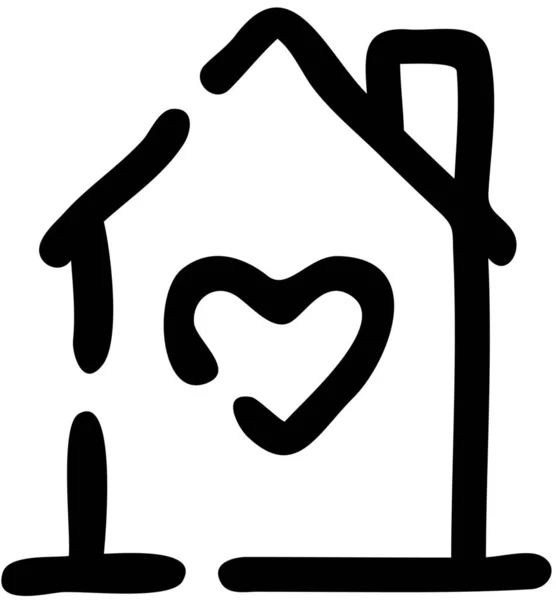 Corazón Casa Icono Casa Categoría Amor Romance — Vector de stock