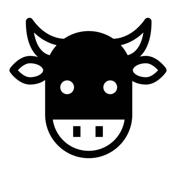 Animal Bull Cow Icon Estilo Sólido — Archivo Imágenes Vectoriales