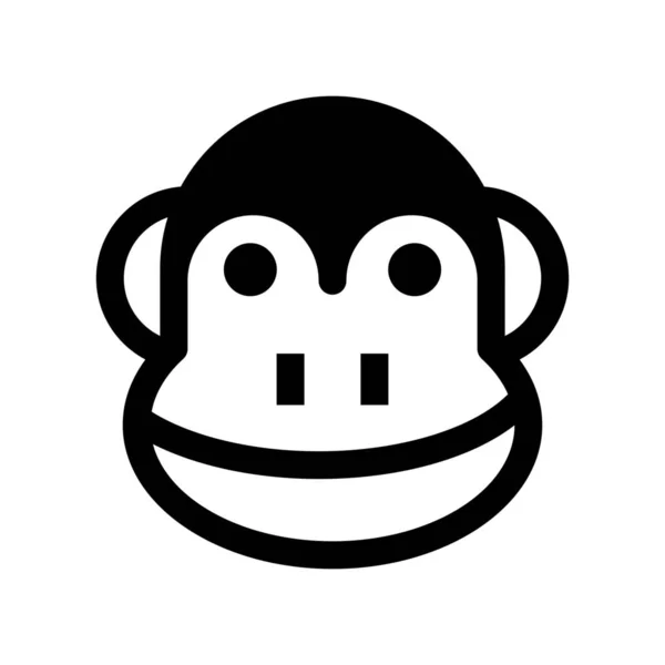 Animal Macaco Chimpanzé Ícone Estilo Sólido —  Vetores de Stock
