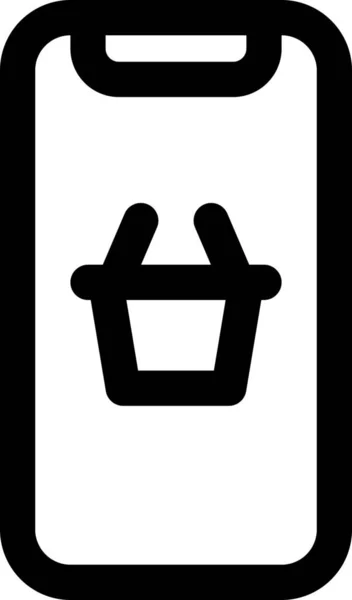 Cart Commerce Device Icon Outline Style — Archivo Imágenes Vectoriales