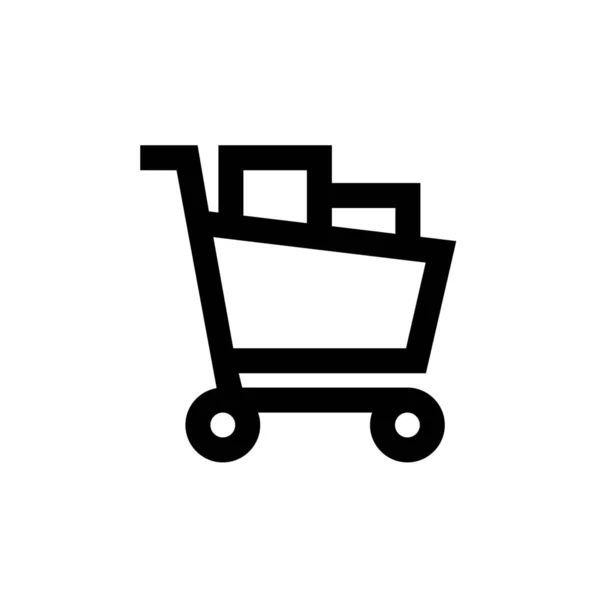 Icono Completo Del Carrito Compra Estilo Esquema — Vector de stock