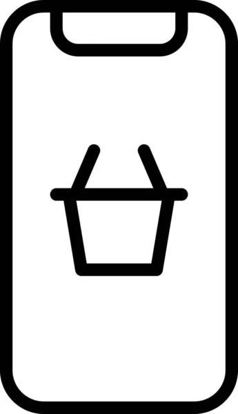 Cart Commerce Device Icon Outline Style — Vettoriale Stock