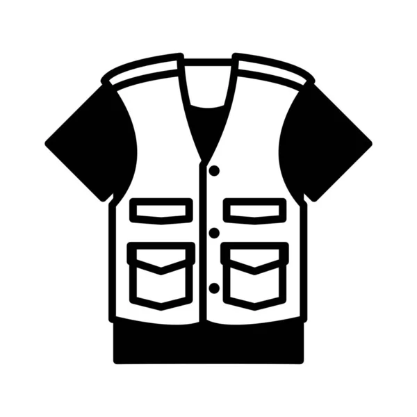 Clothing Durable Fishing Vest Icon Outline Style — Stock Vector