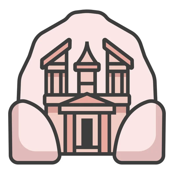 Ancient Architecture Canyon Icon Filled Outline Style — Image vectorielle