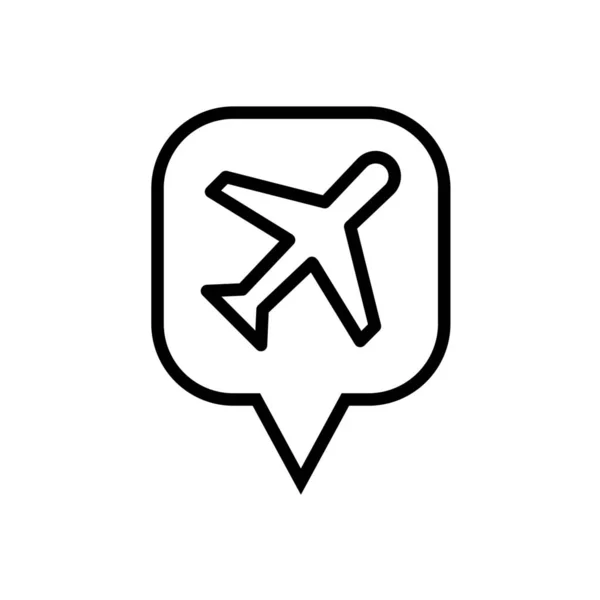 Flygplatskarta Ikonen Konturstil — Stock vektor