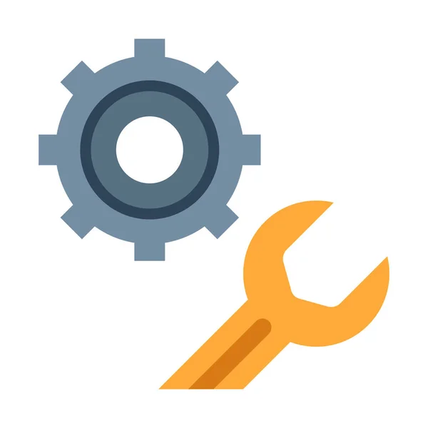 Gear Maintenance Mechanic Icon Flat Style — Stock Vector