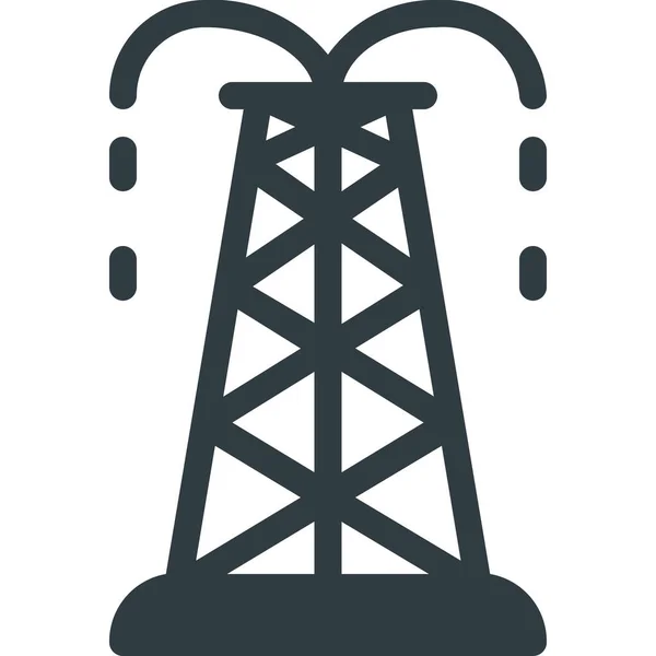 Икона Нефтяной Промышленности Твердом Стиле — стоковый вектор