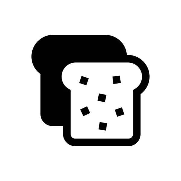 Bakery Bread Breakfast Icon Solid Style — Stock Vector