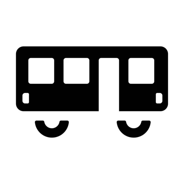 Bus Service Traffic Icon Solid Style — Stock Vector