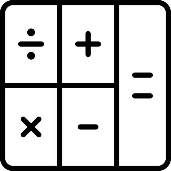 Calcoli Matematica Icona Numerazione — Vettoriale Stock