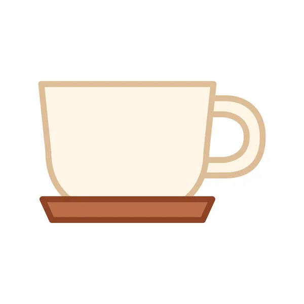 Café Bebida Taza Café Icono Estilo Contorno Lleno — Archivo Imágenes Vectoriales