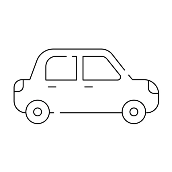 Coche Familycar Icono Carretera Estilo Del Esquema — Vector de stock