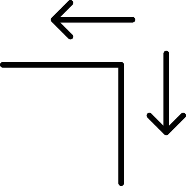 Las Dimensiones Esquina Extienden Icono Estilo Esquema — Archivo Imágenes Vectoriales