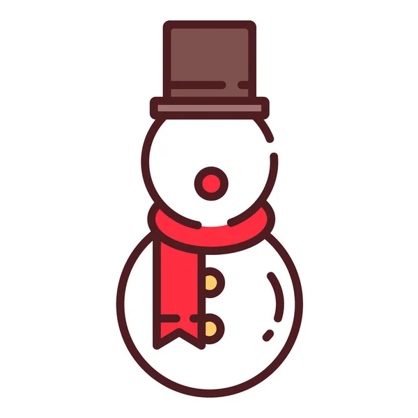 Weihnachtsdekoration Schnee Ikone Ausgefüllten Umrissstil — Stockvektor