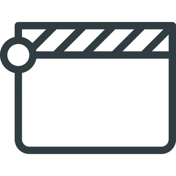 Claapper Klipsi Simgesi Outline Biçiminde Kapatıldı — Stok Vektör