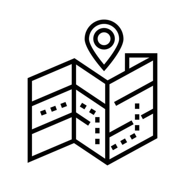 Mappa Posizione Mappe Icona Navigazione Stile Outline — Vettoriale Stock