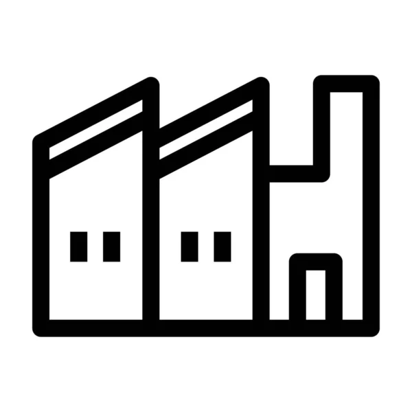 Icono Industrial Fábrica Construcción Estilo Esquema — Vector de stock