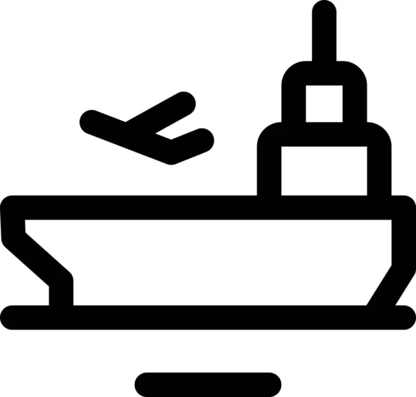 Carrier Aircraft Warship Icon — Stock Vector