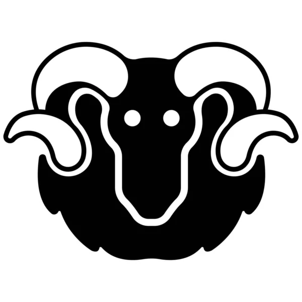 Aeries Astrologie Horoskop Icon Solid Style — Stockový vektor