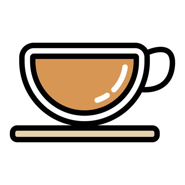 Bebida Icono Café Desayuno Estilo Contorno Lleno — Vector de stock