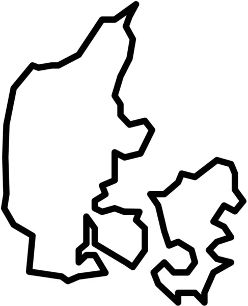 Denmark Χάρτες Περίγραμμα Εικονίδιο Πλοήγησης Στυλ Περίγραμμα — Διανυσματικό Αρχείο