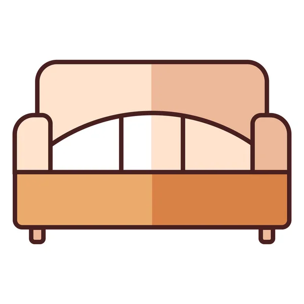 Comfortable Couch Furniture Icon Filled Outline Style —  Vetores de Stock