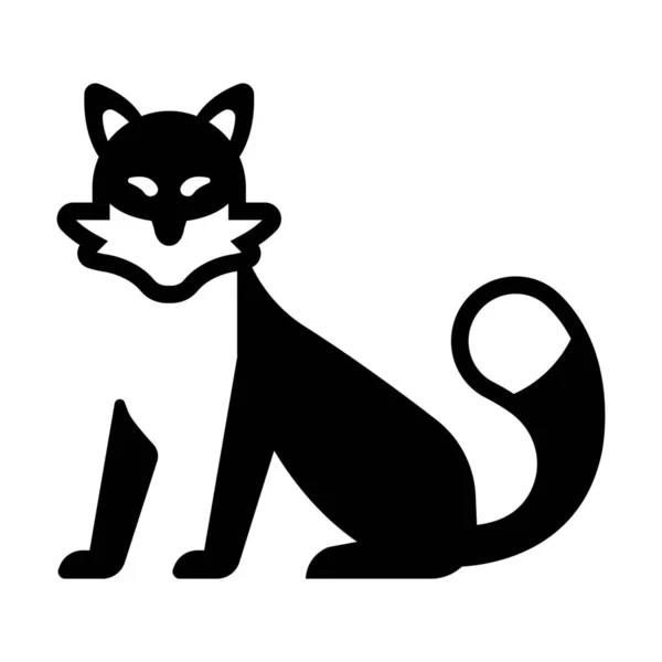 Animal Fox Fur Icon Solid Style — Stock Vector