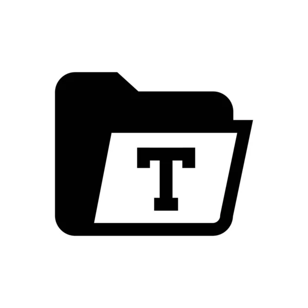 Folder Folder Font Folder Text Icon Outline Style — Stock Vector