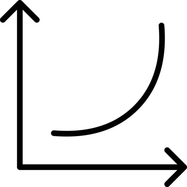 Экспоненциальный Значок Ускорения Стиле Outline — стоковый вектор