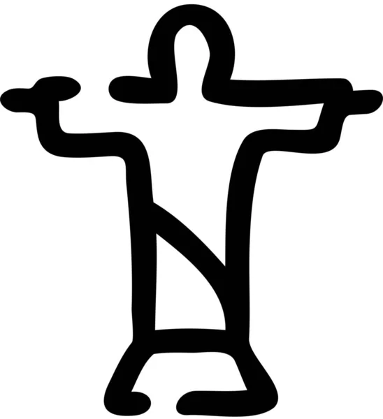 Artdeco Brasilianische Christus Ikone Outline Stil — Stockvektor