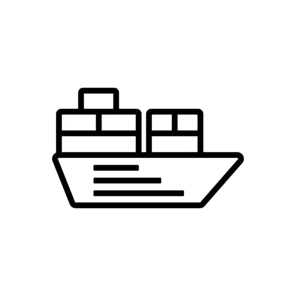 Ikonen För Export Fraktfartyg Översiktlig Stil — Stock vektor