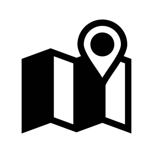 Locatie Mark Kaart Pictogram Solid Stijl — Stockvector