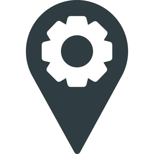 Geolocation Location Map Icon Solid Stil — Stockvektor