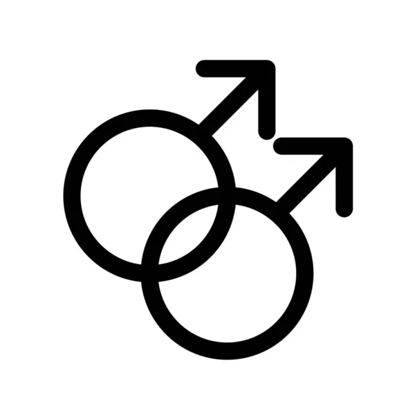 Gay Gender Gender Symbol Icon Outline Style — Stock Vector