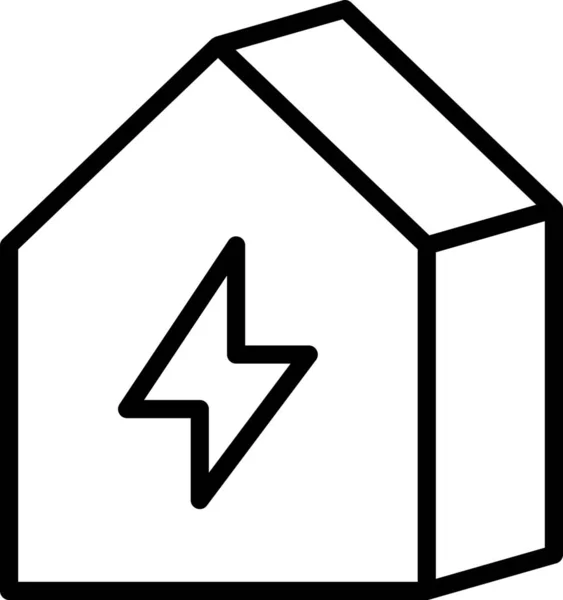 Electricity Home House Icon Outline Style — Stock Vector