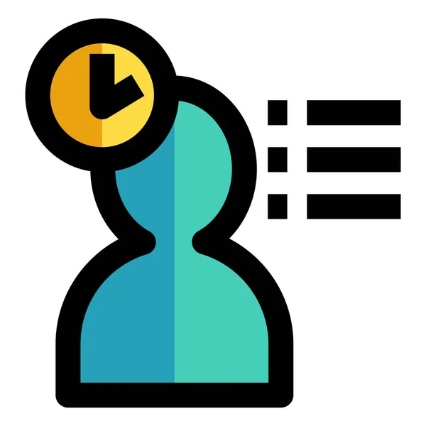 Icono Gestión Servicio Reloj Estilo Contorno Lleno — Vector de stock