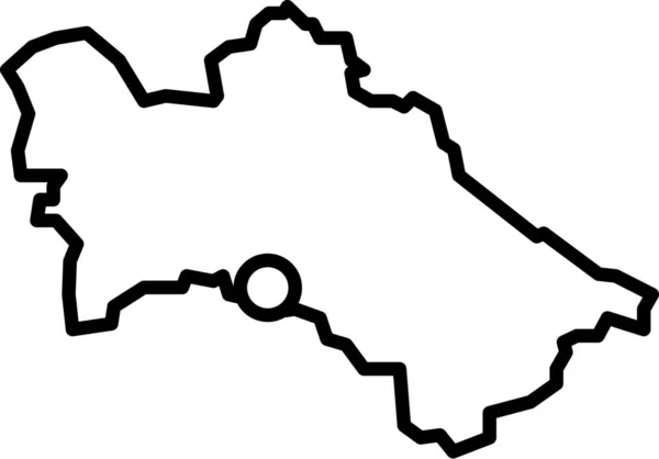 阿什哈巴德亚洲土耳其式图标的轮廓风格 — 图库矢量图片