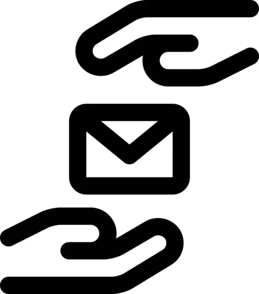 Enveloppe Mains Tenir Icône — Image vectorielle