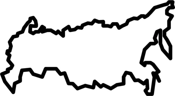 Russia Asia Falce Icona Stile Outline — Vettoriale Stock